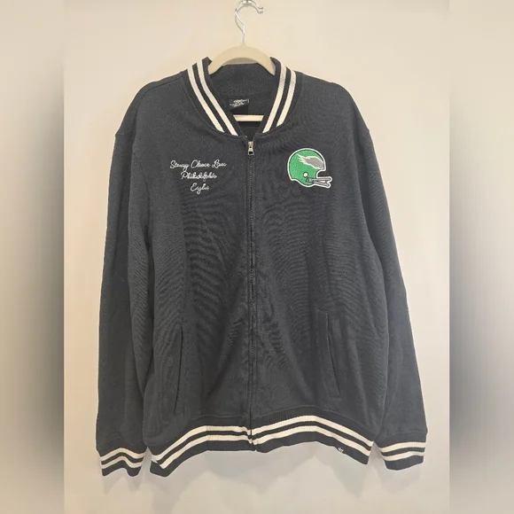 47 Philly Eagles Womens Black Stoney Clover Long Sleeve Track Jacket Sz Xl Nwt - Picture 3 of 15